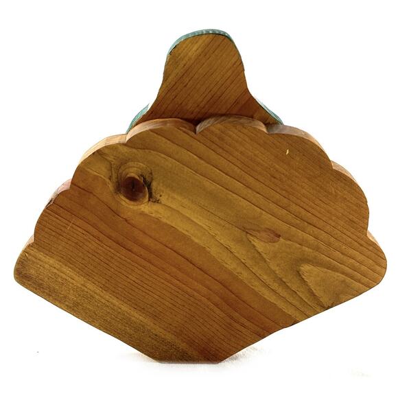 Wooden Thanksgiving Turkey Folk Art Decor Dangling Legs 14” Tall - Picture 3 of 5